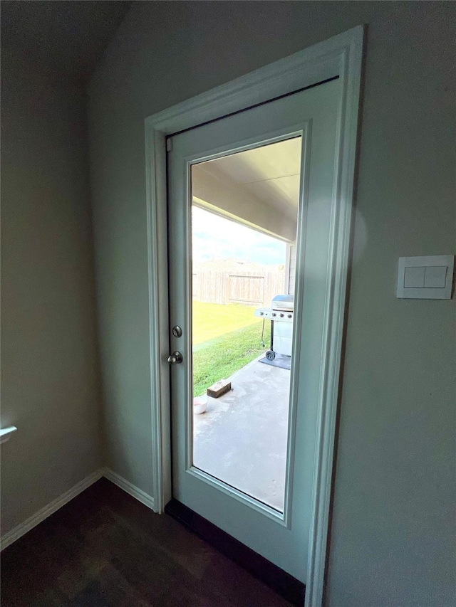 21540 Rustic Elm Dr, New Caney, TX 77357 - doorway to outside with baseboards