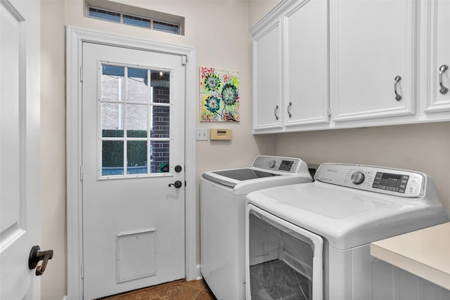 3402 Haywood Ct, Sugar Land, TX 77478 - laundry room featuring cabinet space and washer and dryer