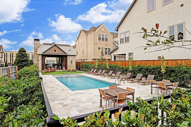 8325 Barberry Branch St, Houston, TX 77055 - community pool featuring a gazebo and a patio