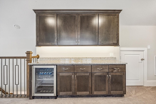 8325 Barberry Branch St, Houston, TX 77055 - indoor dry bar featuring wine cooler and light carpet