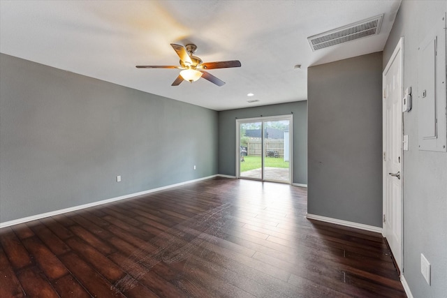1503 Briar Cliff St, Conroe, TX 77385 - empty room with hardwood / wood-style floors and ceiling fan