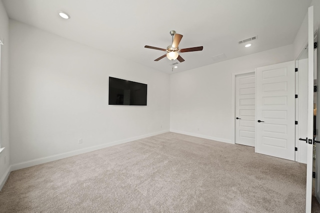24914 Heather Glade Trl, Tomball, TX 77375 - carpeted empty room featuring ceiling fan and recessed lighting