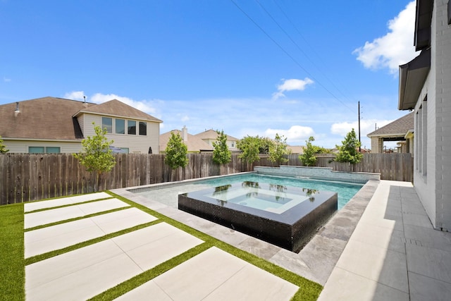 24914 Heather Glade Trl, Tomball, TX 77375 - view of pool featuring an in-ground hot tub, a patio area, and a fenced backyard