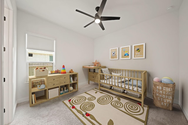 24914 Heather Glade Trl, Tomball, TX 77375 - carpeted bedroom with baseboards and ceiling fan