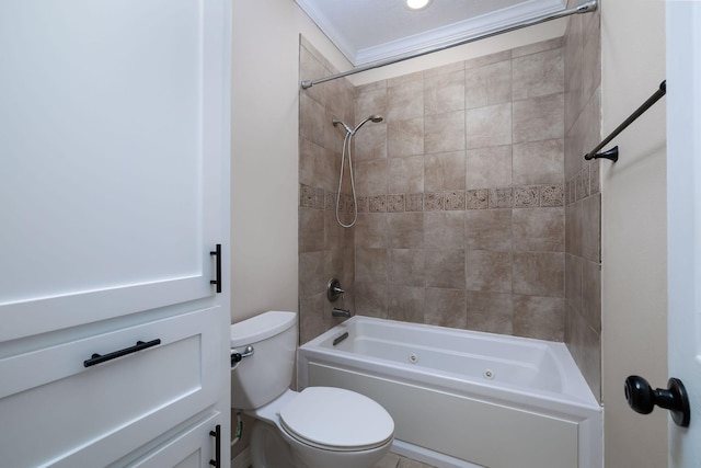 1600 Wimbledon Dr, Huntsville, TX 77340 - full bathroom with a combined bath / shower with jetted tub and crown molding