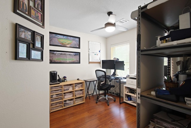 1202 Fairlane Sq, Channelview, TX 77530 - office with wood finished floors and ceiling fan