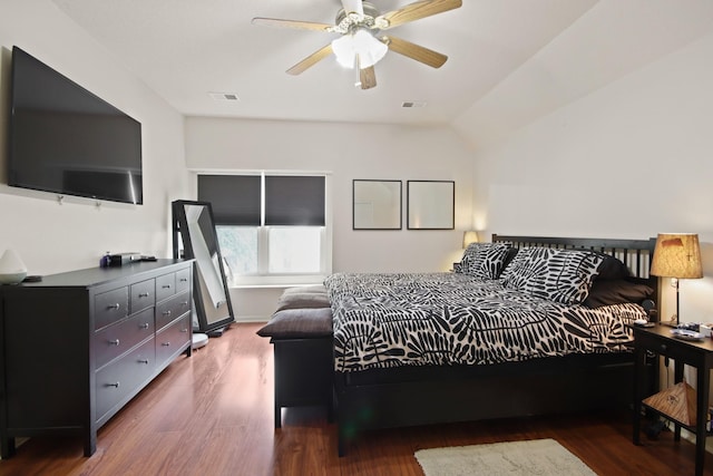1202 Fairlane Sq, Channelview, TX 77530 - bedroom featuring wood finished floors, ceiling fan, and lofted ceiling