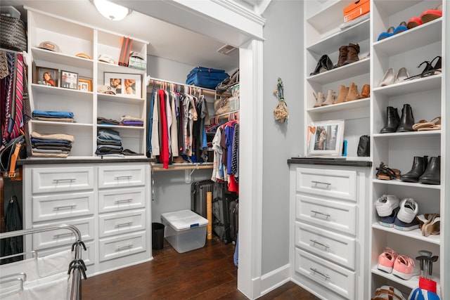 1719 Guese Rd, Houston, TX 77008 - walk in closet featuring dark wood-style floors