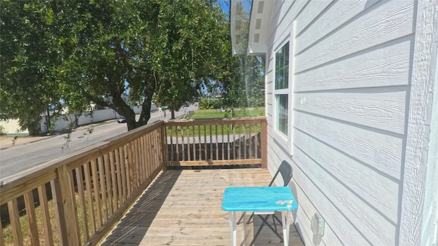 6201 Heards Ln, Galveston, TX 77551 - view of wooden deck