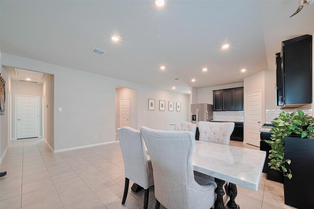 10005 Hermann Trce, Texas City, TX 77591 - dining space featuring light tile patterned floors and recessed lighting