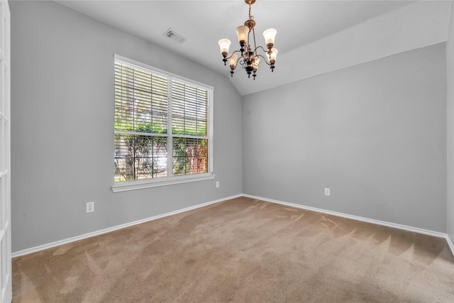 20607 Dademount Ct, Richmond, TX 77407 - carpeted empty room with a chandelier and lofted ceiling