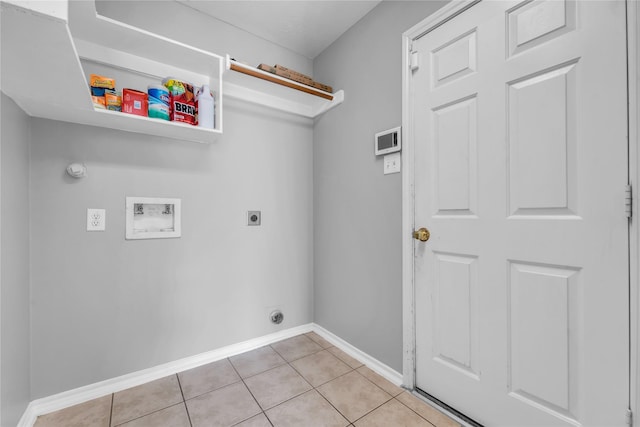 20607 Dademount Ct, Richmond, TX 77407 - laundry room featuring electric dryer hookup, hookup for a washing machine, and light tile patterned floors