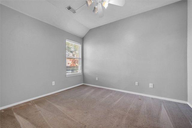 20607 Dademount Ct, Richmond, TX 77407 - empty room featuring carpet floors, a ceiling fan, and lofted ceiling