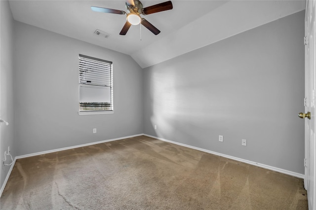 20607 Dademount Ct, Richmond, TX 77407 - carpeted empty room with ceiling fan and vaulted ceiling