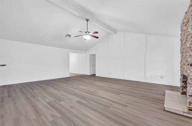 2730 Mesquite Dr, Sugar Land, TX 77479 - unfurnished living room featuring a ceiling fan and light wood-style floors