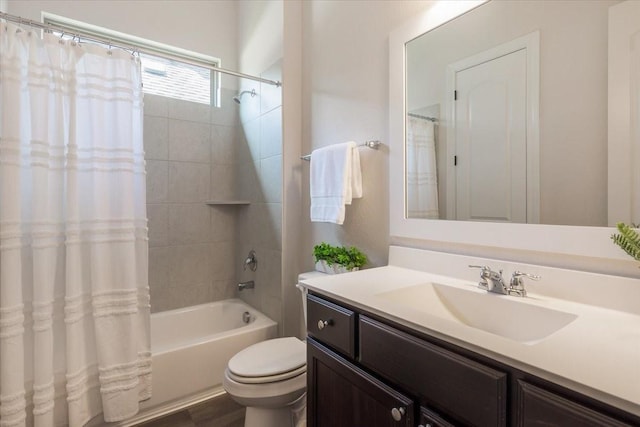 23 N Wheatleigh Dr, Tomball, TX 77375 - bathroom featuring vanity and shower / bath combo with shower curtain