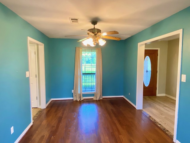328 Mcguire Rd, Lufkin, TX 75901 - spare room with a ceiling fan and wood finished floors
