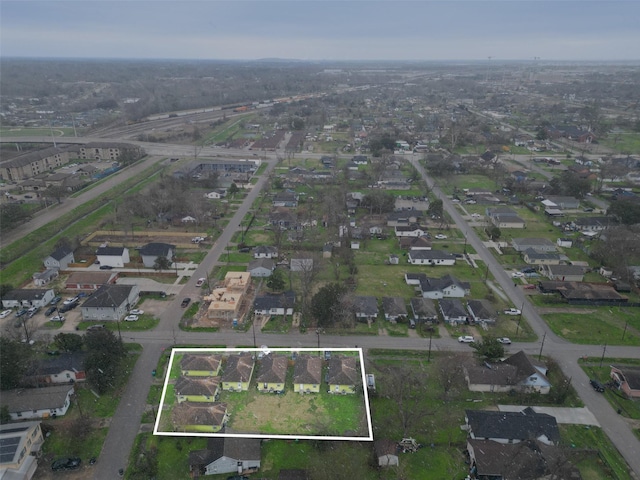 3938 King St, Houston, TX 77026 - aerial overview of property's location with property parcel outlined and nearby suburban area