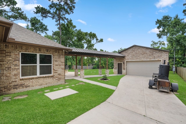 806 Garrett Dr, Magnolia, TX 77354 - view of grassy yard with concrete driveway