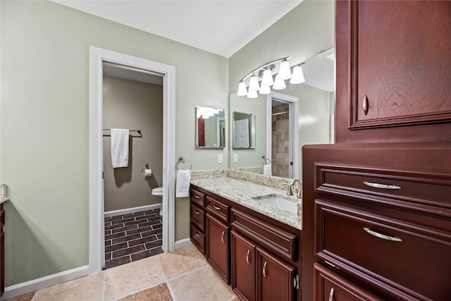 4611 Diamond Springs Dr, Missouri City, TX 77459 - bathroom with vanity, tile patterned flooring, and a tile shower