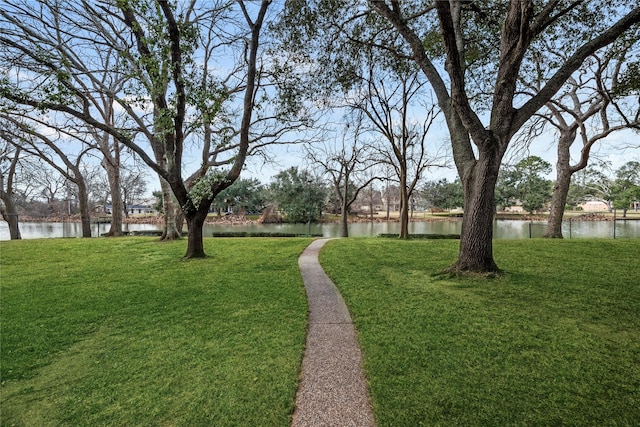 4611 Diamond Springs Dr, Missouri City, TX 77459 - view of grassy yard featuring a water view