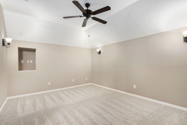 20226 Overland Hills Ln, Cypress, TX 77433 - unfurnished room with carpet, a ceiling fan, and lofted ceiling