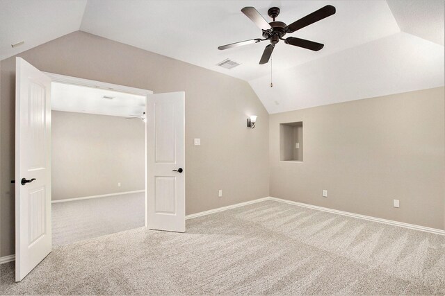 20226 Overland Hills Ln, Cypress, TX 77433 - carpeted empty room with ceiling fan and vaulted ceiling