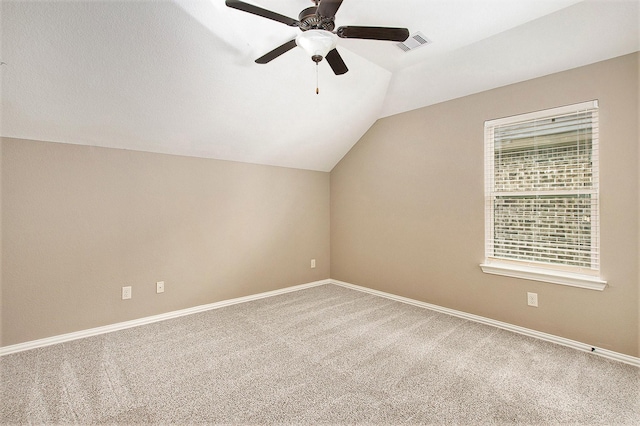 20226 Overland Hills Ln, Cypress, TX 77433 - additional living space featuring vaulted ceiling, carpet, and ceiling fan