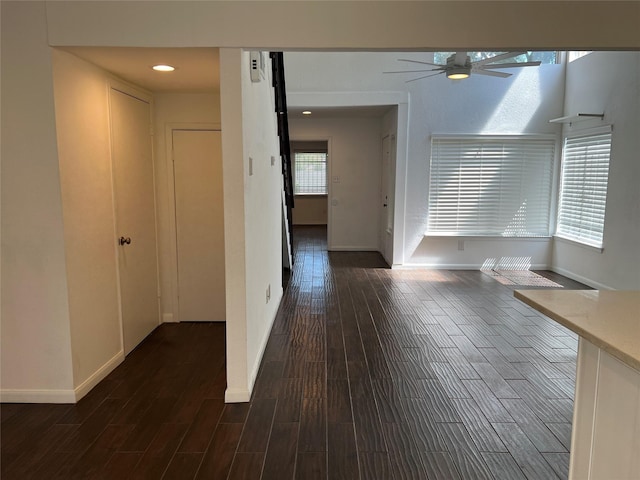 2372 Woodland Park Dr Unit 121, Houston, TX 77077 - corridor featuring dark wood finished floors and recessed lighting