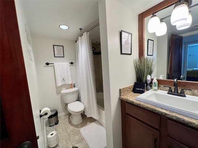 3525 Sage Rd Unit 1502, Houston, TX 77056 - bathroom featuring vanity, shower / bath combination with curtain, and tile patterned floors