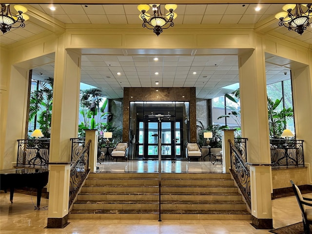 3525 Sage Rd Unit 1502, Houston, TX 77056 - community lobby featuring crown molding and recessed lighting