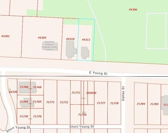1025 E Young St, Longview, TX 75602 - map of parcels