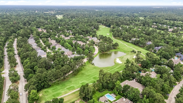 6 Heathstone Pl, The Woodlands, TX 77381 - aerial perspective of suburban area featuring a nearby body of water and a golf club