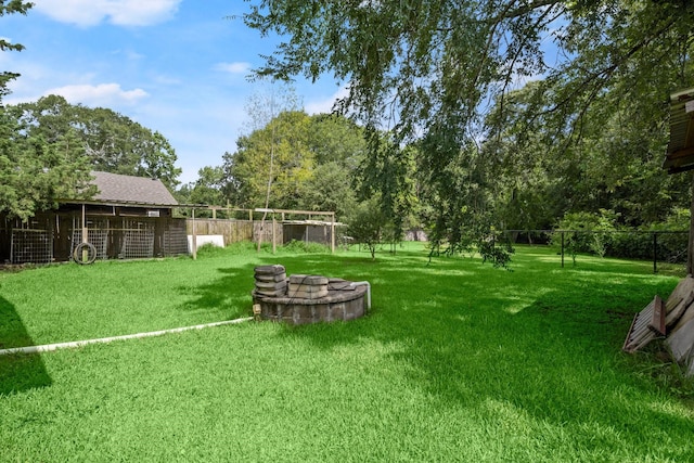 26145 Shadow Ln, New Caney, TX 77357 - view of yard with a fire pit
