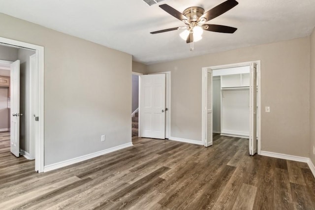 4710 N Cashel Cir, Houston, TX 77069 - unfurnished bedroom with wood finished floors, a closet, and ceiling fan