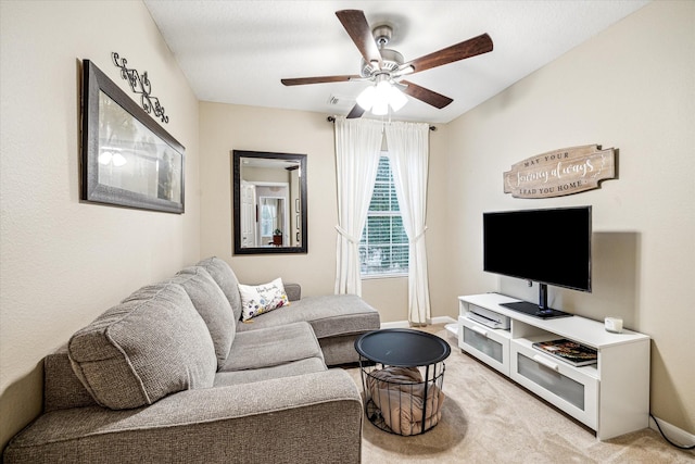29708 Parliament Hills Dr, Spring, TX 77386 - living area with ceiling fan and light colored carpet