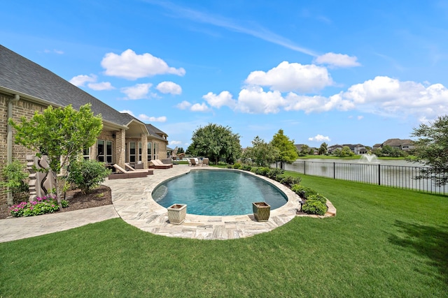 28106 Island Manor Ln, Fulshear, TX 77441 - view of pool featuring a patio area and a water view