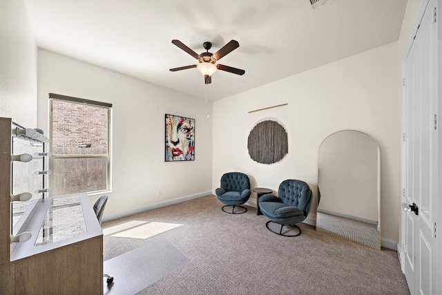 28106 Island Manor Ln, Fulshear, TX 77441 - unfurnished office with carpet flooring and ceiling fan