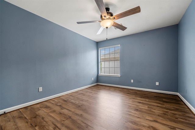 1123 Misty Lake Dr, Sugar Land, TX 77498 - spare room with a ceiling fan and wood finished floors