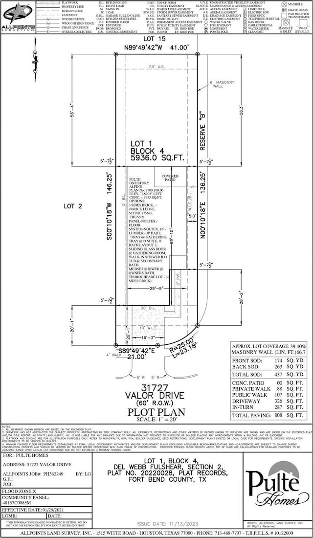 31727 Valor Dr, Fulshear, TX 77441 - survey map / technical document
