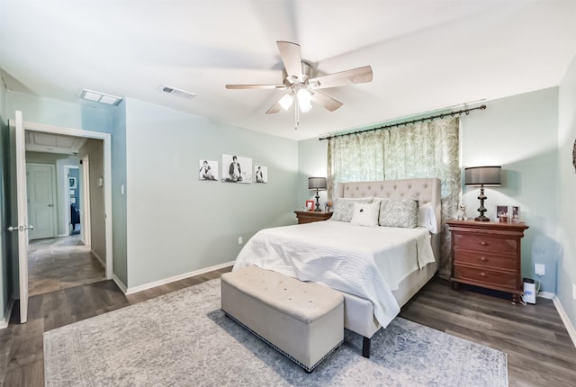1721 Bowline Rd, Houston, TX 77062 - bedroom featuring wood finished floors and ceiling fan