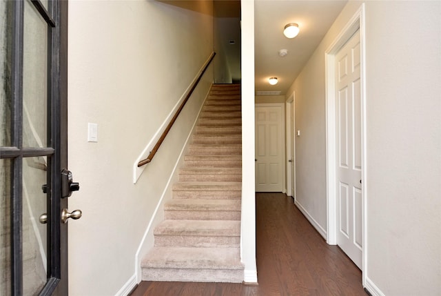 9428 Caddo Ridge Ln, Cypress, TX 77433 - staircase with wood finished floors