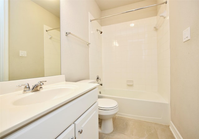 9428 Caddo Ridge Ln, Cypress, TX 77433 - bathroom featuring vanity, shower / washtub combination, and tile patterned flooring