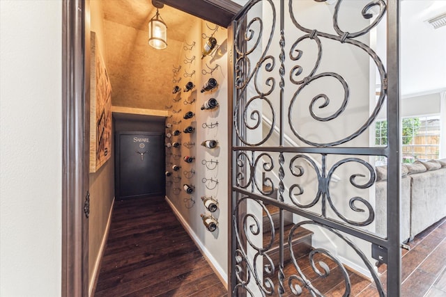 1440 Waseca St, Houston, TX 77055 - wine room featuring hardwood / wood-style flooring
