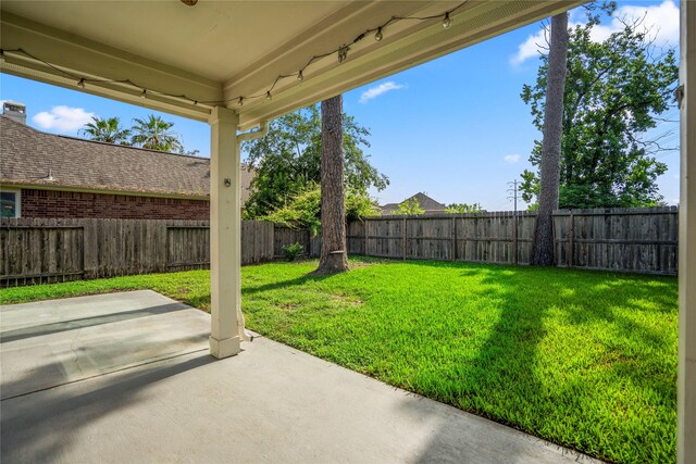 16206 Lakewood Field Dr, Tomball, TX 77377 - fenced backyard featuring a patio