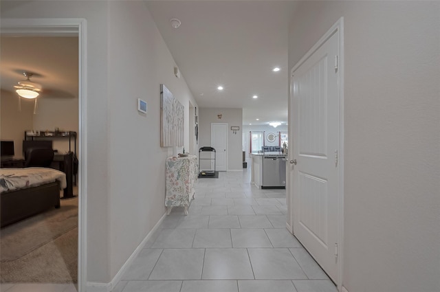 29626 Weber Way Ct, Katy, TX 77494 - hallway with recessed lighting and light tile patterned flooring