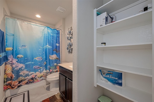 29626 Weber Way Ct, Katy, TX 77494 - full bath featuring tile patterned floors, vanity, and shower / bathtub combination with curtain