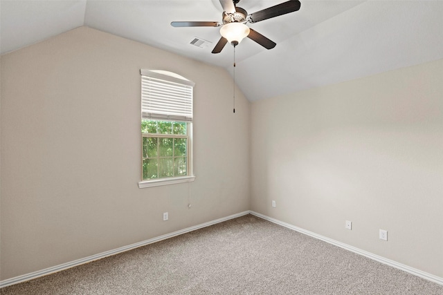 28647 Maple Red Dr, Katy, TX 77494 - additional living space featuring vaulted ceiling, ceiling fan, and carpet flooring