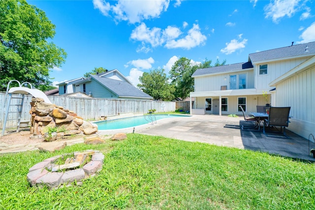 21434 Park Bluff Dr, Katy, TX 77450 - view of swimming pool featuring a fenced backyard and a patio