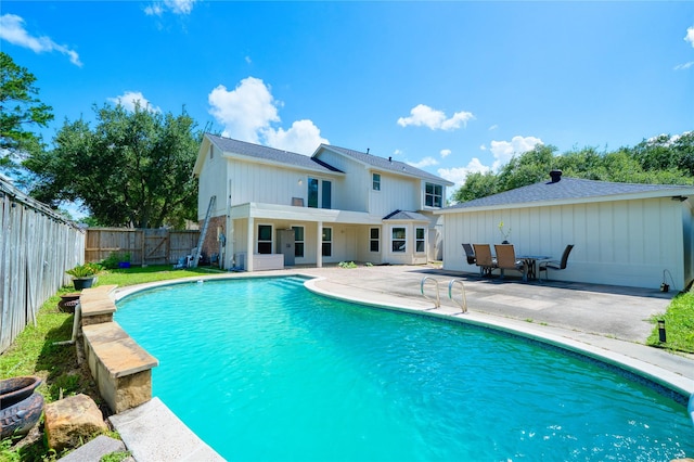 21434 Park Bluff Dr, Katy, TX 77450 - view of pool featuring a patio area and a fenced backyard